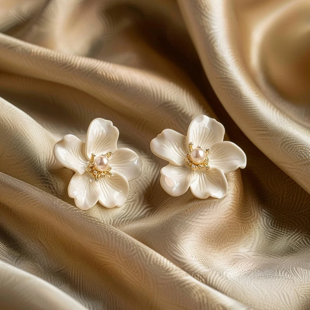 White Blossom Earrings