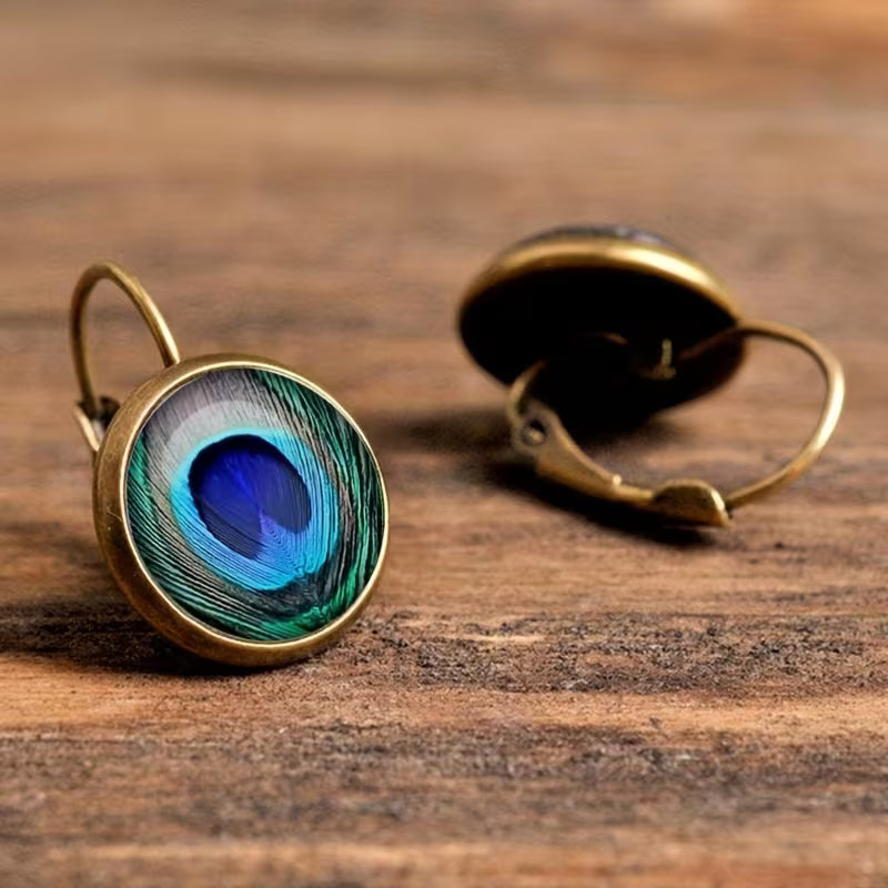 Emerald Plume Serenity Drop Earrings