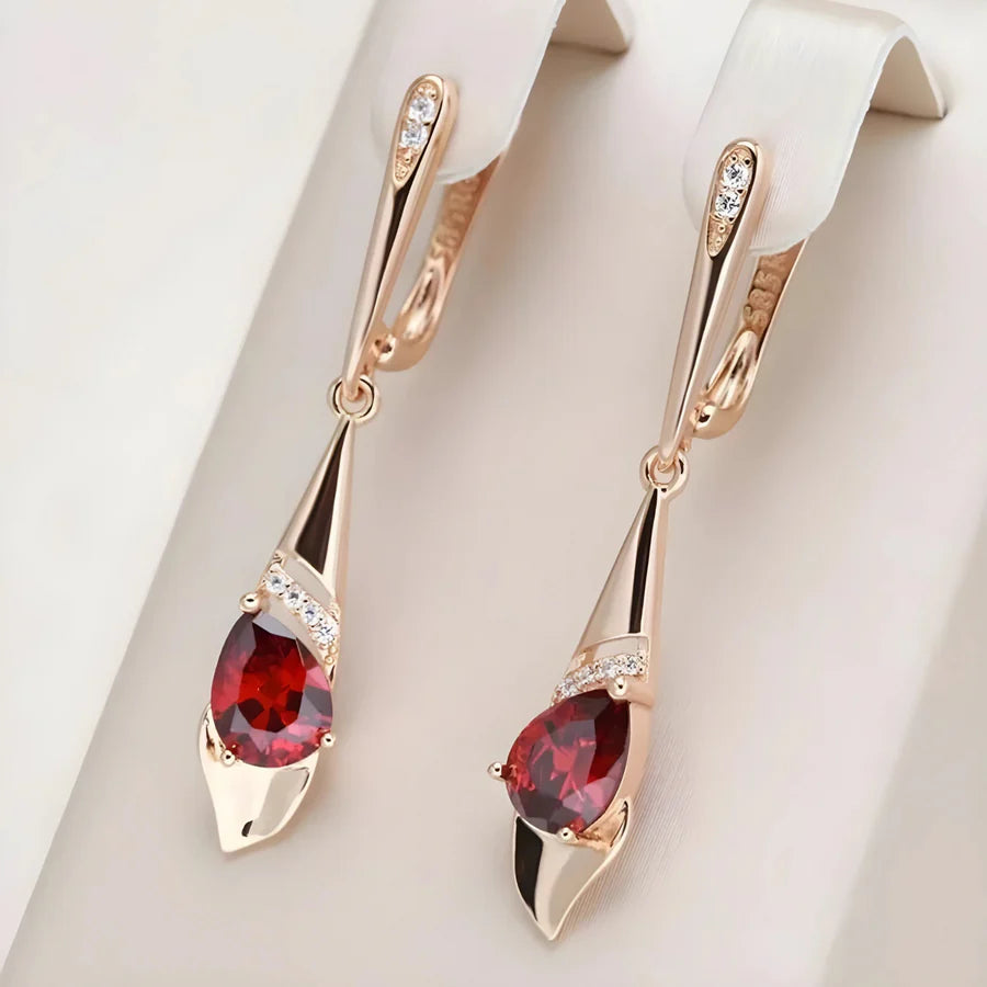 Exquisite Red Crystal Earrings