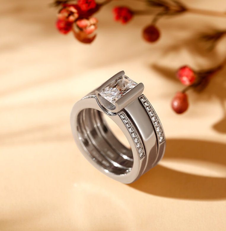 European & American Three-Piece Diamond Ring