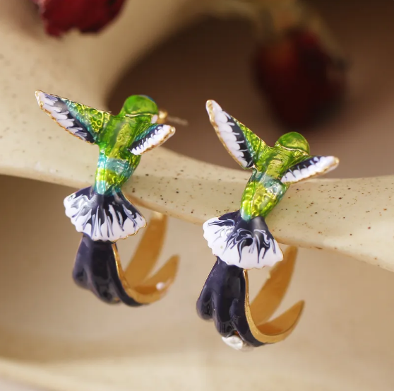 Cute Hummingbird Drip Earrings