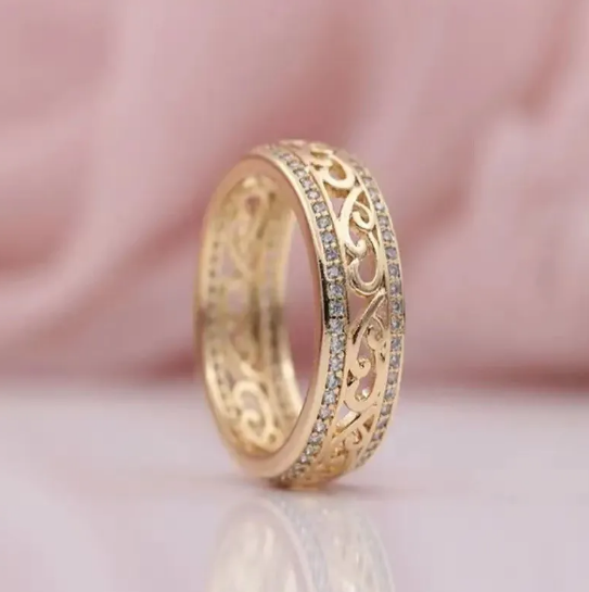 Elegant Diamond Hollow Ring