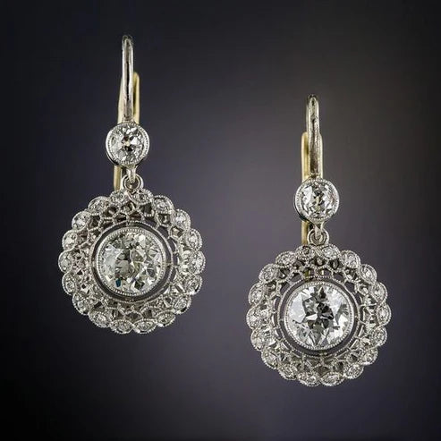 Mandala Earrings with Vintage Zirconia