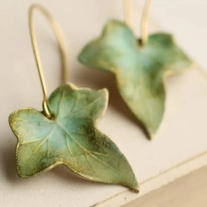 Vintage Realistic Leaf Earrings