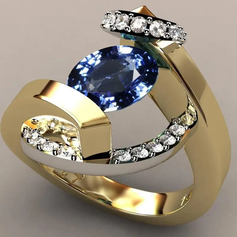 Classic Vintage Blue Zircon Ring