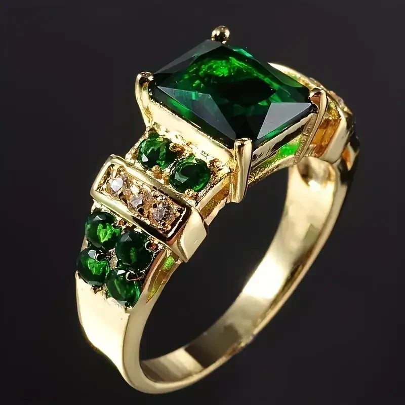 Gold Emerald Multi-Stone Ring