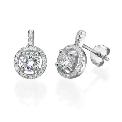 Margaret | Round Cut Earrings With Cubic Zirconia