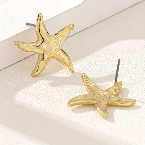 Gold Starfish Earrings