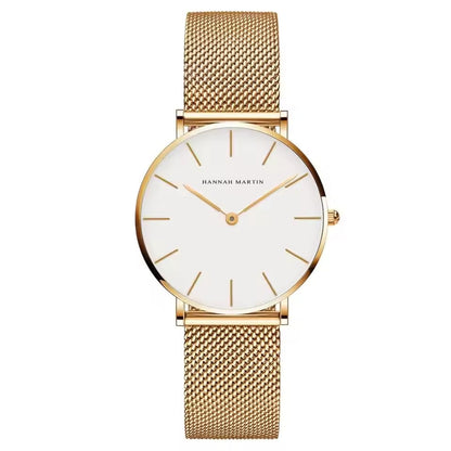 Rose Gold Waterproof Womens Wristwatch Exquisite Design