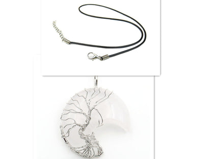 Moon Crystal Tree of Life Pendant Necklace Accessories