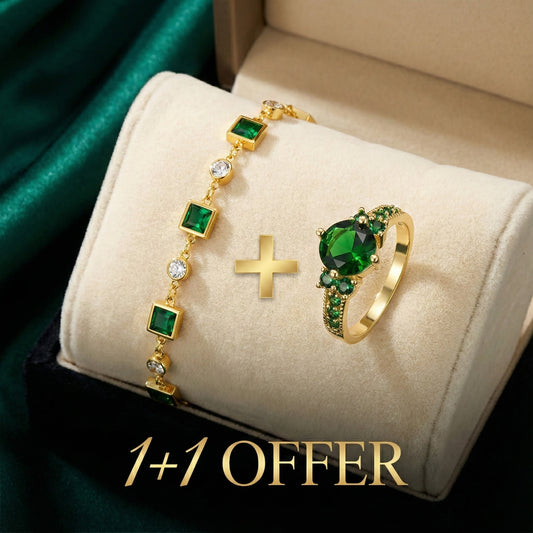 1+1 Offer: Amelisse Glenwyn Bracelet + Celia Ferrowyn Gold Ring