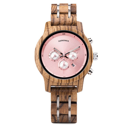 Elegant Wooden Watch For Women With Timeless Grain Charm