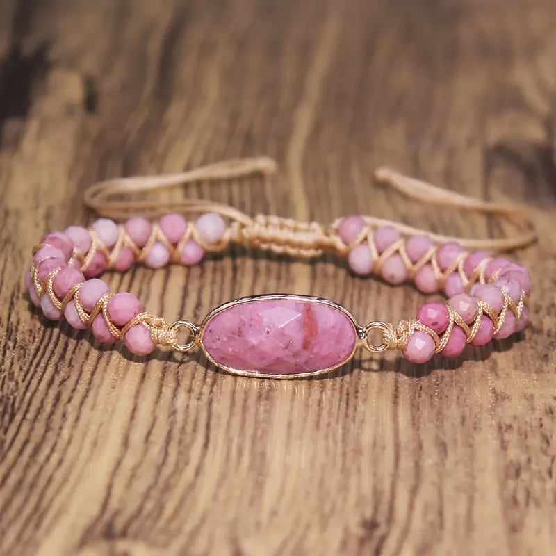 Elegant Natural Stone Charm Beaded Bracelet