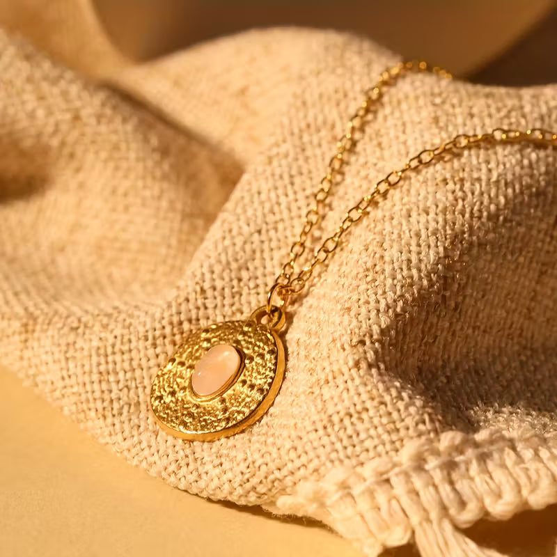 Vintage Pink Stone Grace Necklace