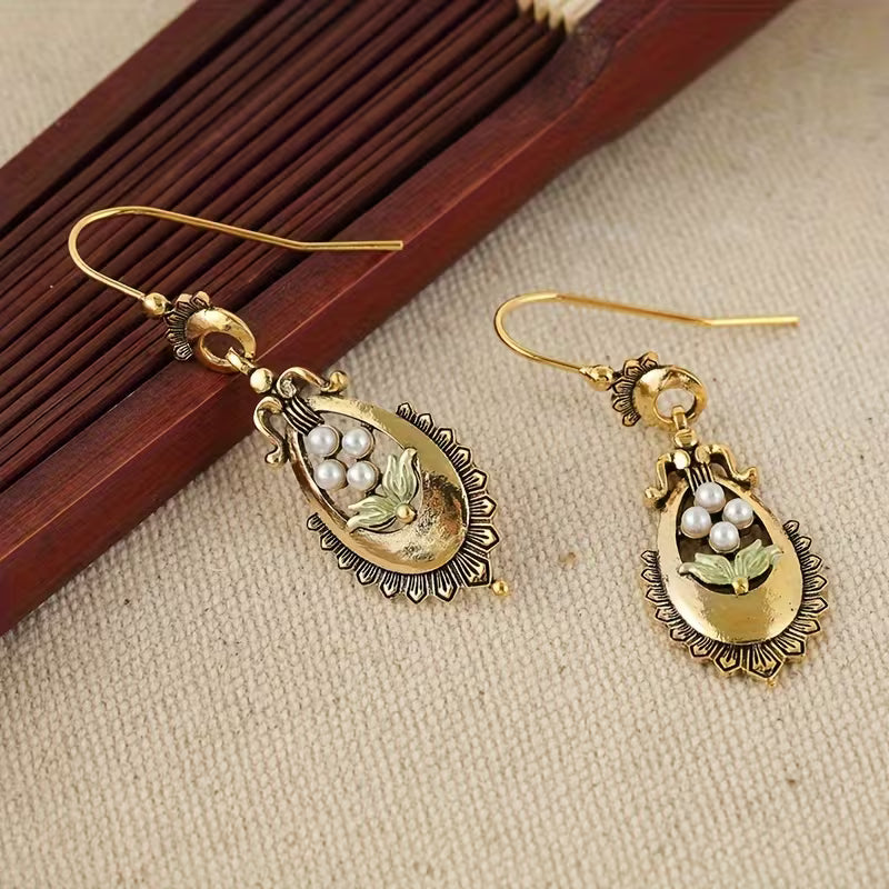 Heritage Blossom Pearl Drop Earrings