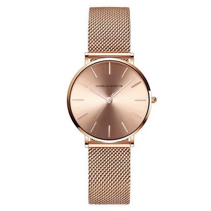 Rose Gold Waterproof Womens Wristwatch Exquisite Design