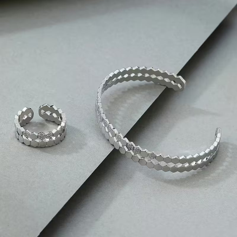 Hexa Radiance Cuff & Ring Set