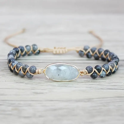 Elegant Natural Stone Charm Beaded Bracelet