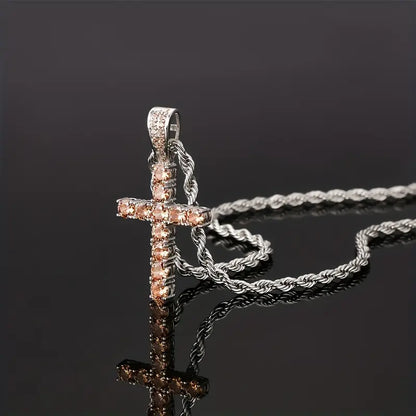 Iced Chics Hip Hop Cross Pendant Necklace