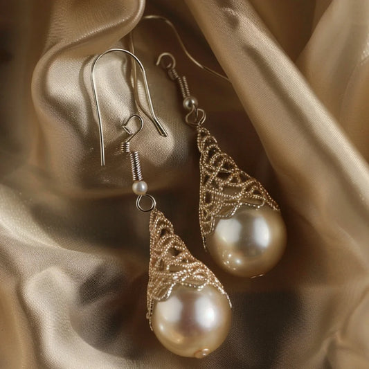 Water Drop Golden Hollow Earrings