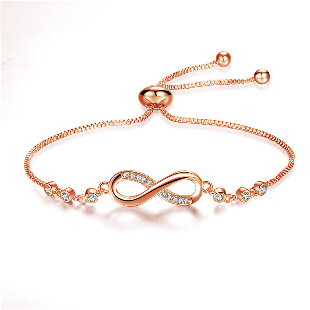 Adjustable infinity bracelet in silver