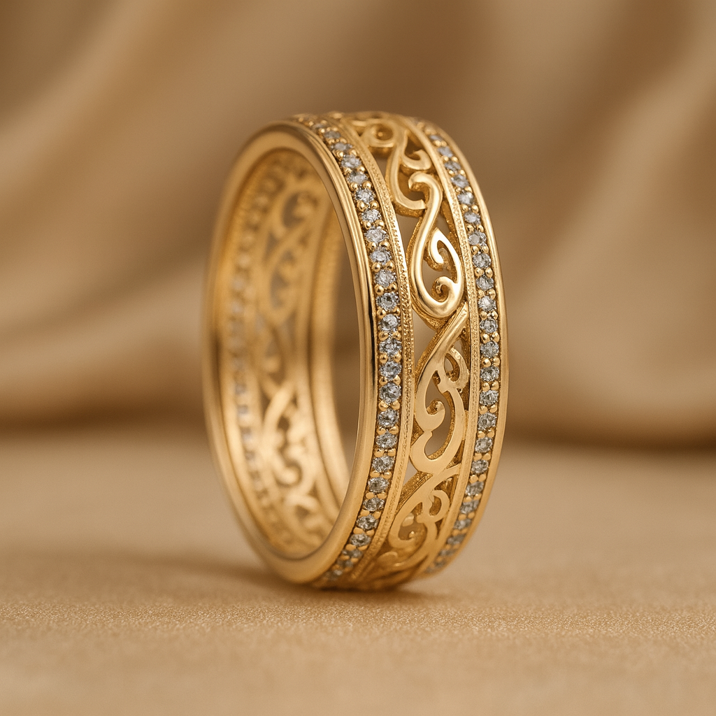 Hollow Bright Gold Ring
