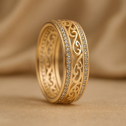 Hollow Bright Gold Ring