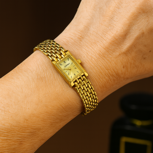 Vintage Inspired Gold Tone Quartz Prestige Timepiece