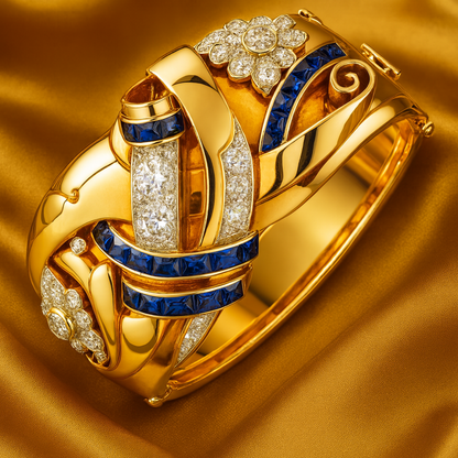 Blue Zirconia Vintage Gold Ring