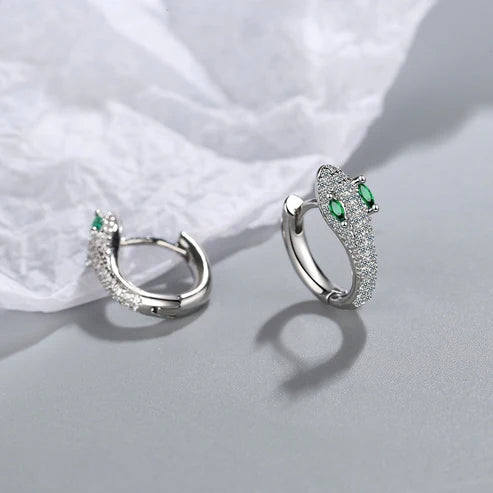 Silver Snake Earrings