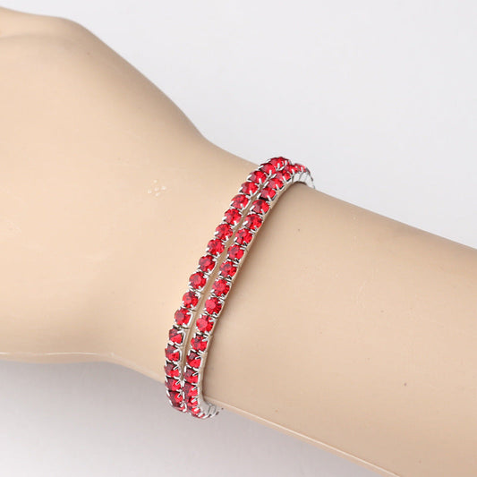 Silver ruby tennis bracelet