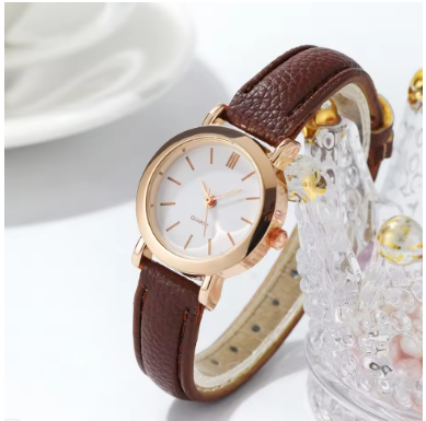 Exquisite Calfskin Leather Timepiece With Petite Dial