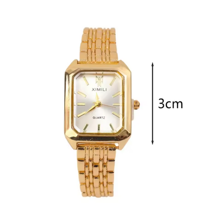 Luxurious Polished Silver Square Wristwatch Roman Dial