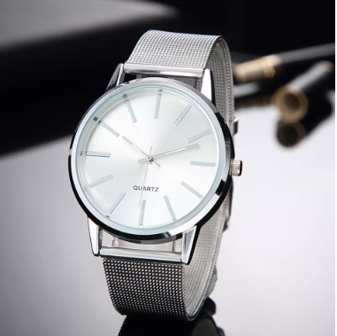Elegant Silver Quartz Business Watch for Professionals