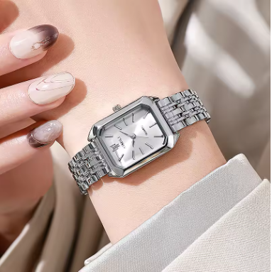 Elegant Square Case Quartz Wristwatch Folding Clasp