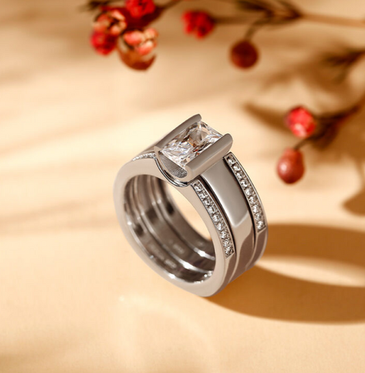 European & American Three-Piece Diamond Ring