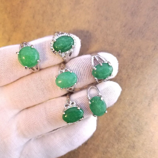 Natural Stone Ring Set