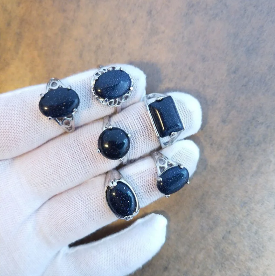 Natural Stone Ring Set