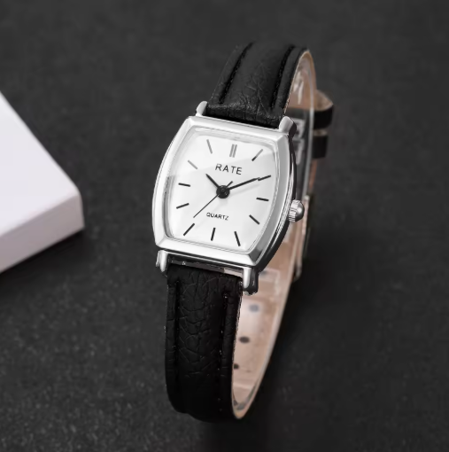 Extravagant Leather Strap Watch With Arabic Numerals