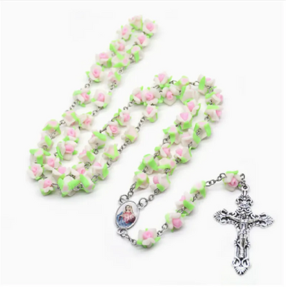 Rose Rosary Necklace