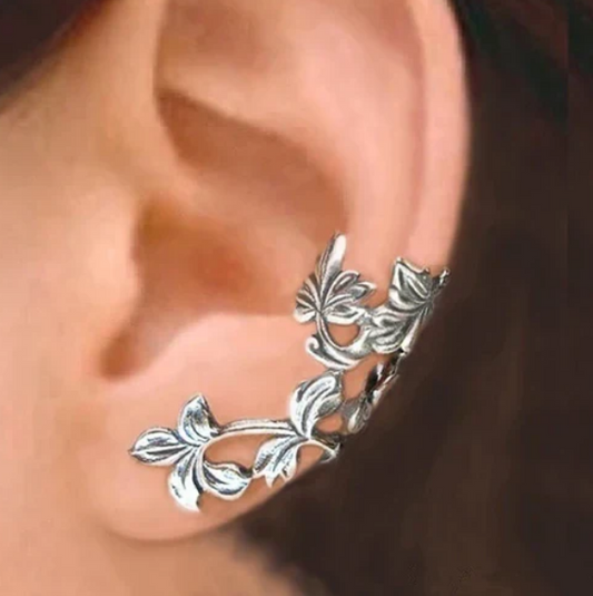 Vintage silver leaf earrings