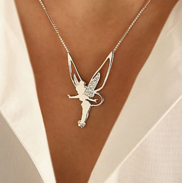 Fairy necklace in gold and silver