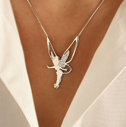 Fairy necklace in gold and silver
