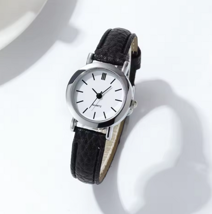 Extravagant Leather Strap Watch With Arabic Numerals