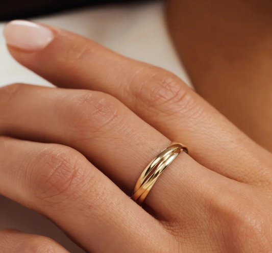 Lina Triple Band Ring | Gold Finish