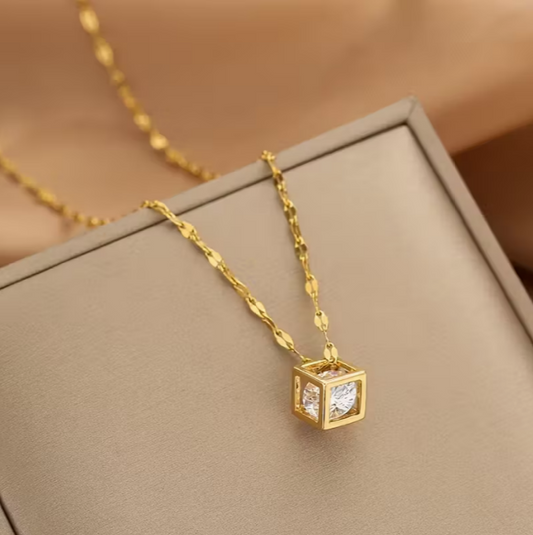 Timeless Radiance Cubed Pendant Necklace