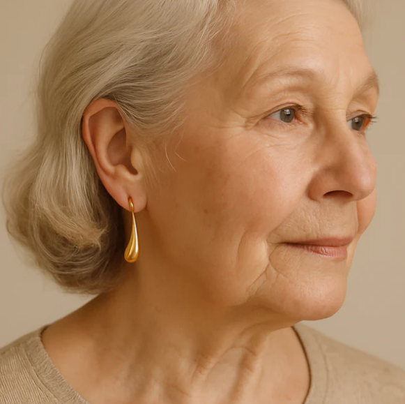 Vintage gold earrings - Drop