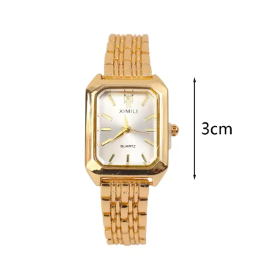 Luxurious Square Case Quartz Timepiece Roman Numerals