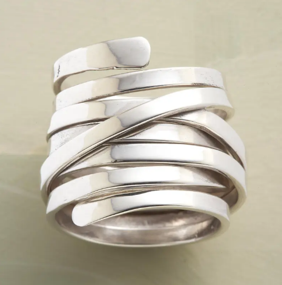 Geometric Metal Hoop Ring