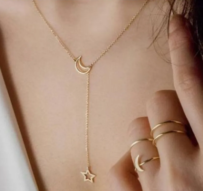 Moon Star Short Necklace